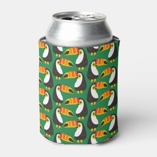 Toucan Bird Orange Beak Natural Green Animal Can Cooler (Can Front)