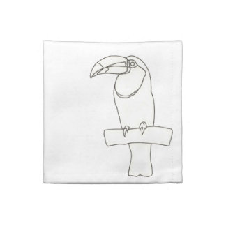Toucan Bird Outline Drawing Coloring Napkins