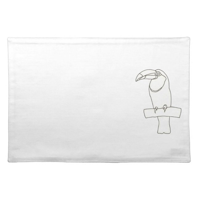 Toucan Bird Outline Drawing Coloring Placemats (Front)