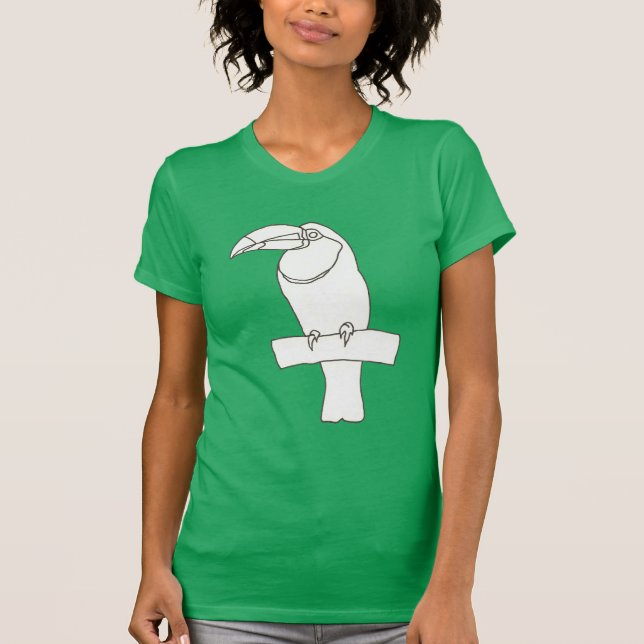 Toucan Bird Outline Drawing on t-shirts (Front)