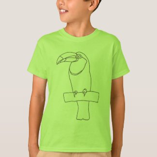 Toucan Bird Outline Drawing on t-shirts