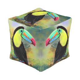 Toucan Bird Pouf Gift Toco Painting