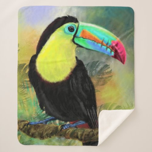 Toucan Bird Sherpa Blanket