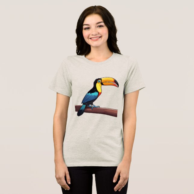 Toucan Bird T-shirt Tri-Blend Shirt (Front Full)