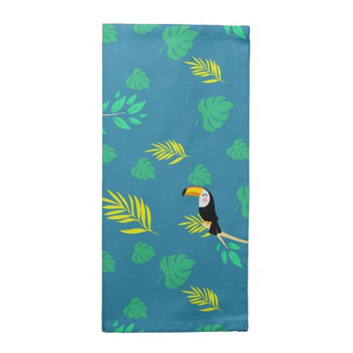 Toucan Blue and Green Tropical Rainforest Cloth Napkin