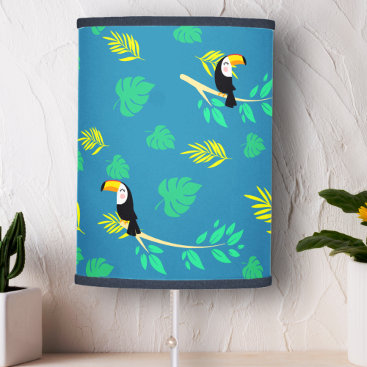 Toucan Blue and Green Tropical Rainforest Table Lamp