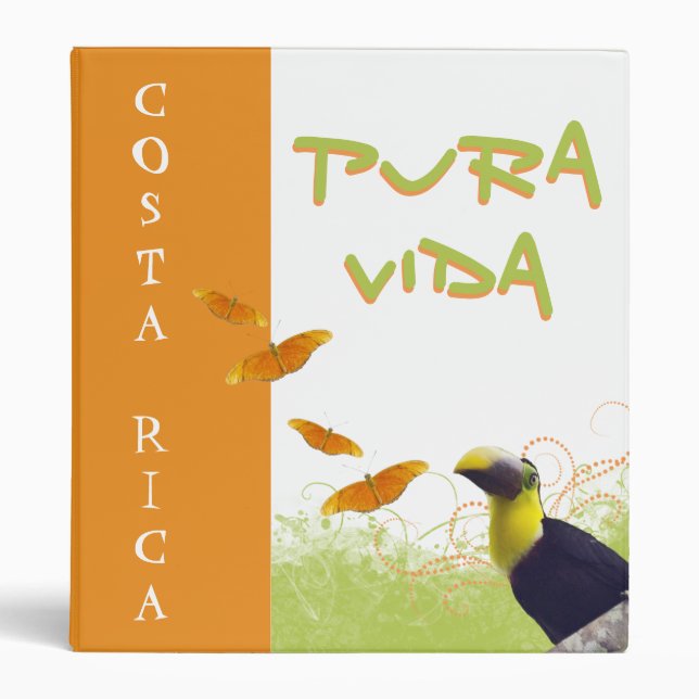 Toucan Butterflies Costa Rican Pura Vida Binder (Front)