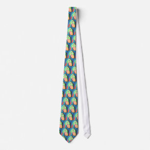 Toucan Childlike Cartoon Painting Tie