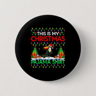 Toucan Christmas Santa Hat Pajama Shirt - Toucan L Button