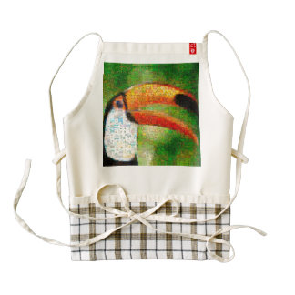 Toucan collage-toucan art - collage art zazzle HEART apron
