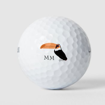 Toucan Design Monogrammed Golf Balls by biglnet at Zazzle