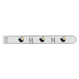 Toucan Design Monogrammed Silver Finish Tie Bar