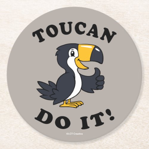 Toucan Do It Round Paper Coaster