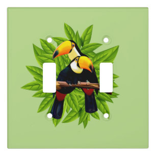 Toucan Duo Green Light Switch Cover
