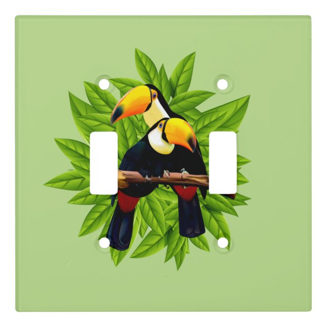 Toucan Duo Green Light Switch Cover (Front)