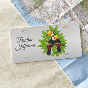 Toucan Duo Silver License Plate