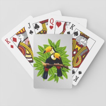 Toucan Duo Silver  Playing Cards by kahmier at Zazzle