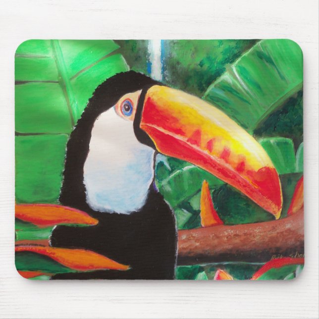 Toucan Exotic Jungle Bird Wildlife Mouse Pad Art (Front)