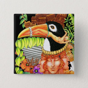 Toucan Fantasy Art Design Pinback Button
