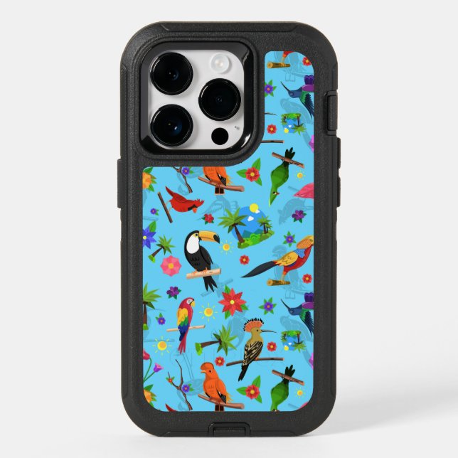 Toucan Flamingo And Arara Seamless Birds Otterbox iPhone Case (Back)