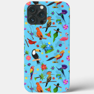 Toucan Flamingo And Arara Seamless Birds Pattern iPhone 13 Pro Max Case