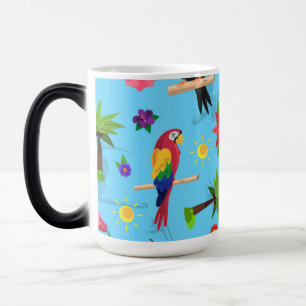 Toucan Flamingo And Arara Seamless Birds Pattern Color Morph Mug