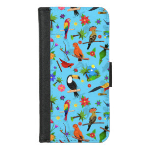 Toucan Flamingo And Arara Seamless Birds Pattern iPhone 8/7 Wallet Case