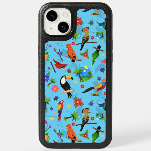 Toucan Flamingo And Arara Seamless Birds Pattern Otterbox iPhone Case (Back)