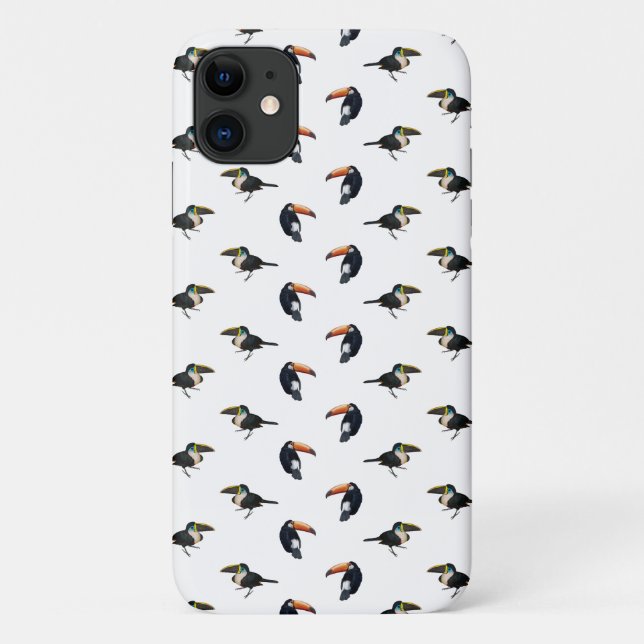 Toucan Frenzy iPhone 11 Case (choose colour) (Back)