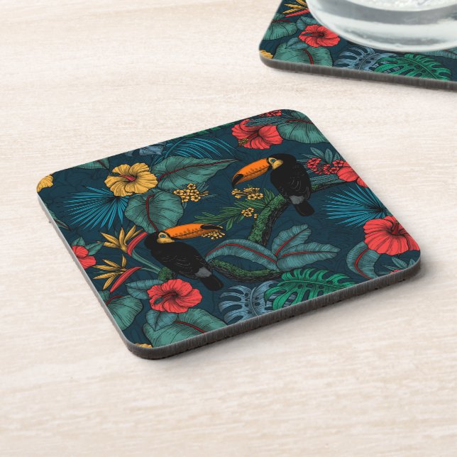 Toucan garden 2 beverage coaster (Left Side)