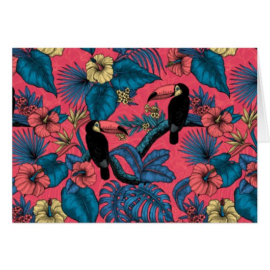 Toucan garden in red and blue (Front Horizontal)