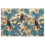 Toucan garden in yellow and blue fabric