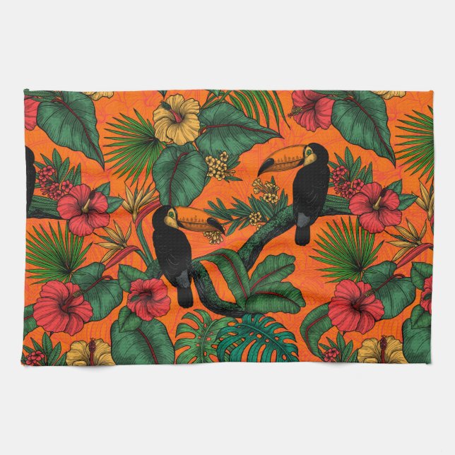 Toucan garden kitchen towel (Horizontal)