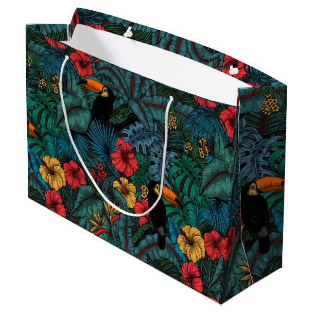 Toucan garden large gift bag (Back Angled)