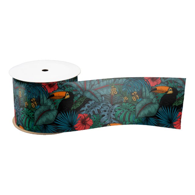 Toucan garden satin ribbon (Spool)