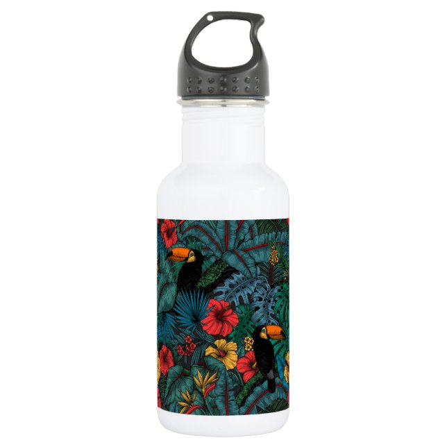 Toucan garden stainless steel water bottle (Front)