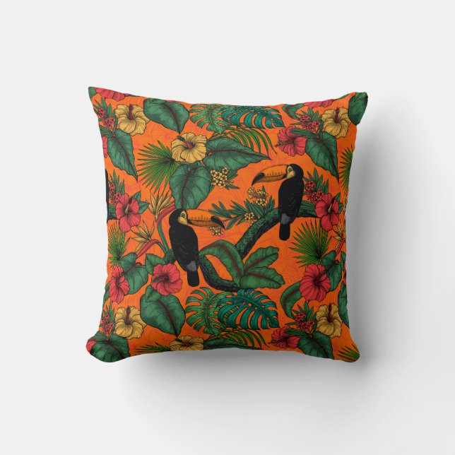 Toucan garden throw pillow (Front)