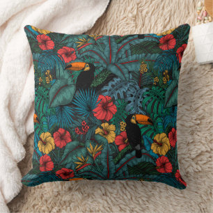 Toucan garden throw pillow
