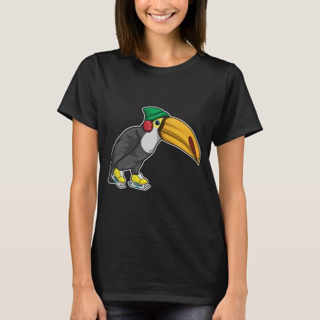 Toucan Ice skating Ice skates T-Shirt (Front)