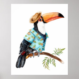 Toucan in Hawaiian shirt Poster