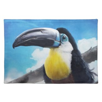 Toucan in Misty Air digital tropical bird painting Placemat