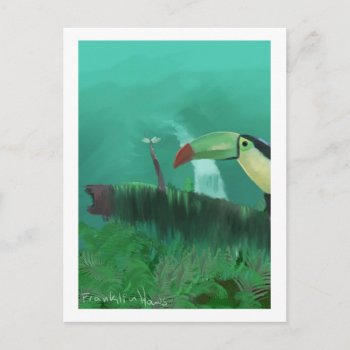Toucan In The Rainforest Postcard by buyfranklinsart at Zazzle