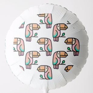 toucan jungle bird pastel rainbow cartoon pattern balloon