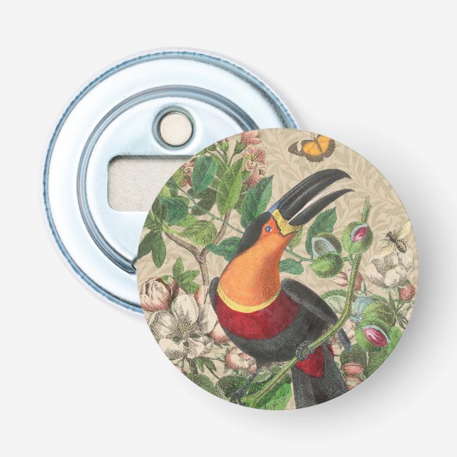 Toucan Jungle Tropical Bird Beautiful Antique Bottle Opener (Front)