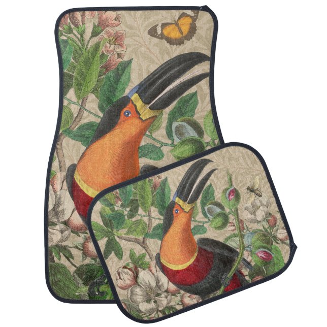 Toucan Jungle Tropical Bird Beautiful Antique Car Floor Mat (Set)