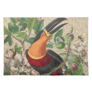 Toucan Jungle Tropical Bird Beautiful Antique Cloth Placemat
