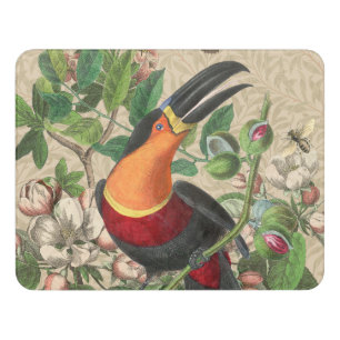 Toucan Jungle Tropical Bird Beautiful Antique Door Sign