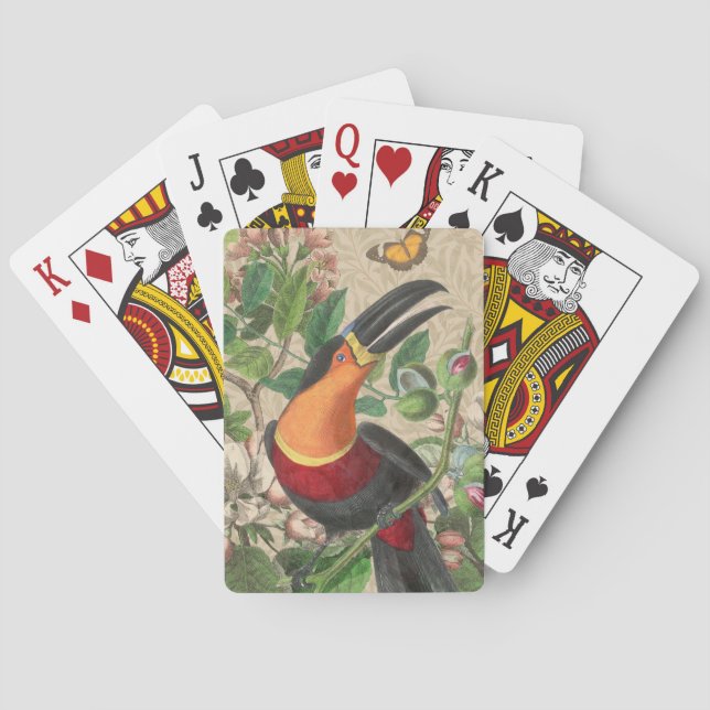 Toucan Jungle Tropical Bird Beautiful Antique Poker Cards (Back)