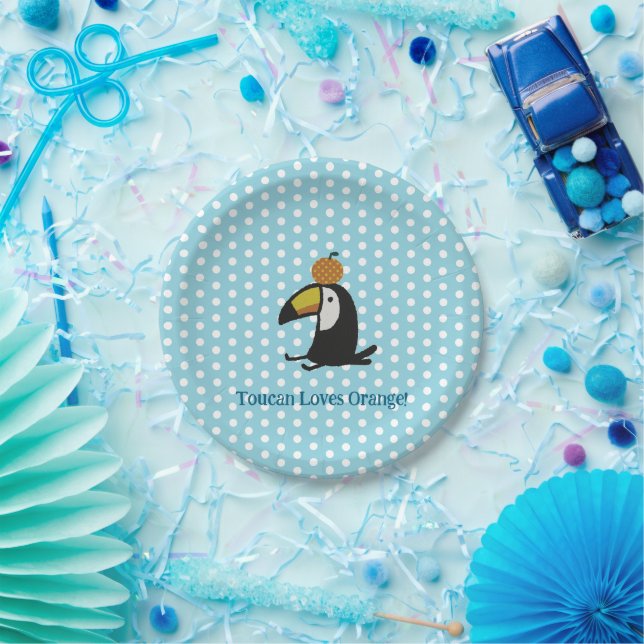 Toucan Loves Orange Paper Plates (Party)