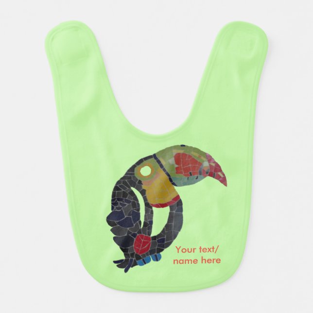 Toucan Mosaic Customizable Baby Bib (Front)